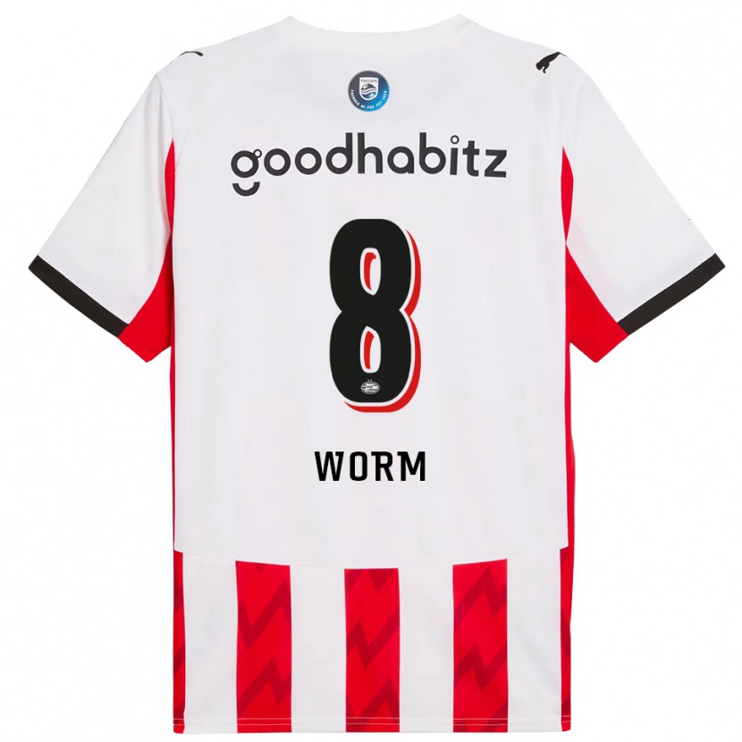 Danxen Dames Siri Worm #8 Rood Wit Thuisshirt Thuistenue 2025/26 T-Shirt