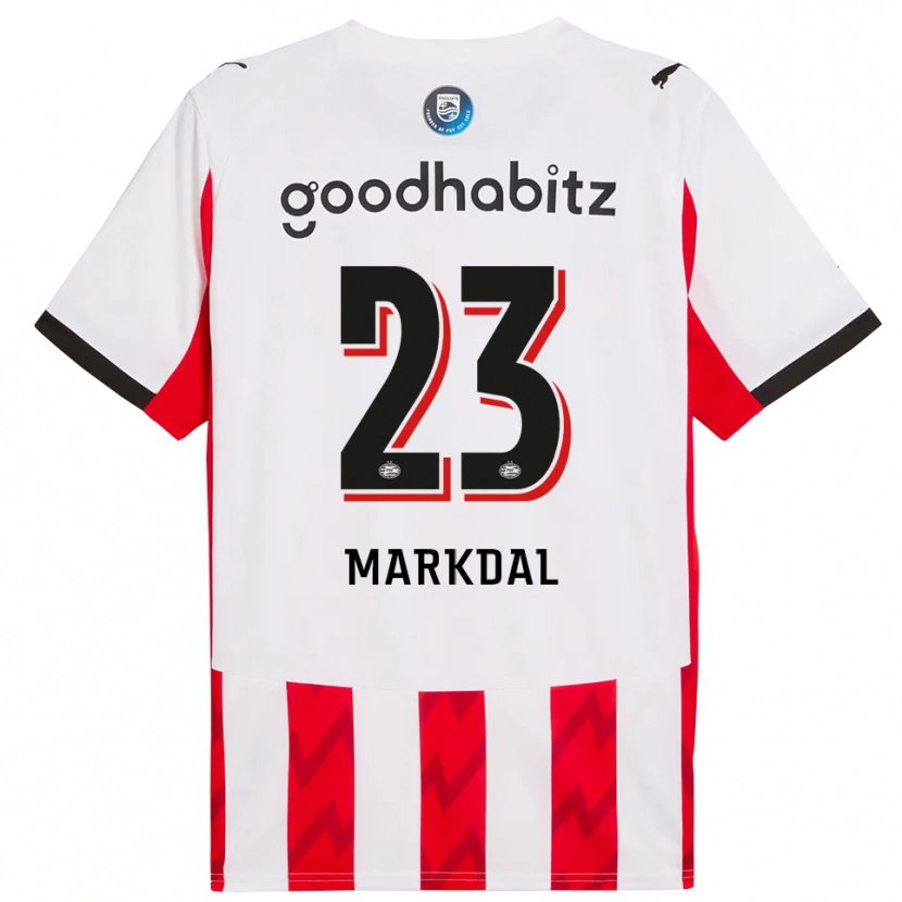 Danxen Dames Mikkel Markdal #23 Rood Wit Thuisshirt Thuistenue 2025/26 T-Shirt