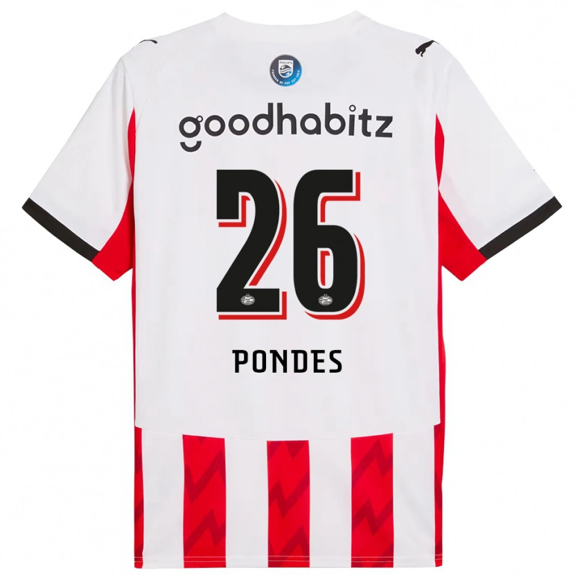 Danxen Dames Moon Pondes #26 Rood Wit Thuisshirt Thuistenue 2025/26 T-Shirt