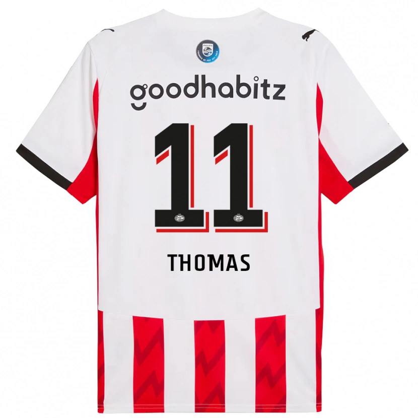 Danxen Dames Ayodele Thomas #11 Rood Wit Thuisshirt Thuistenue 2025/26 T-Shirt