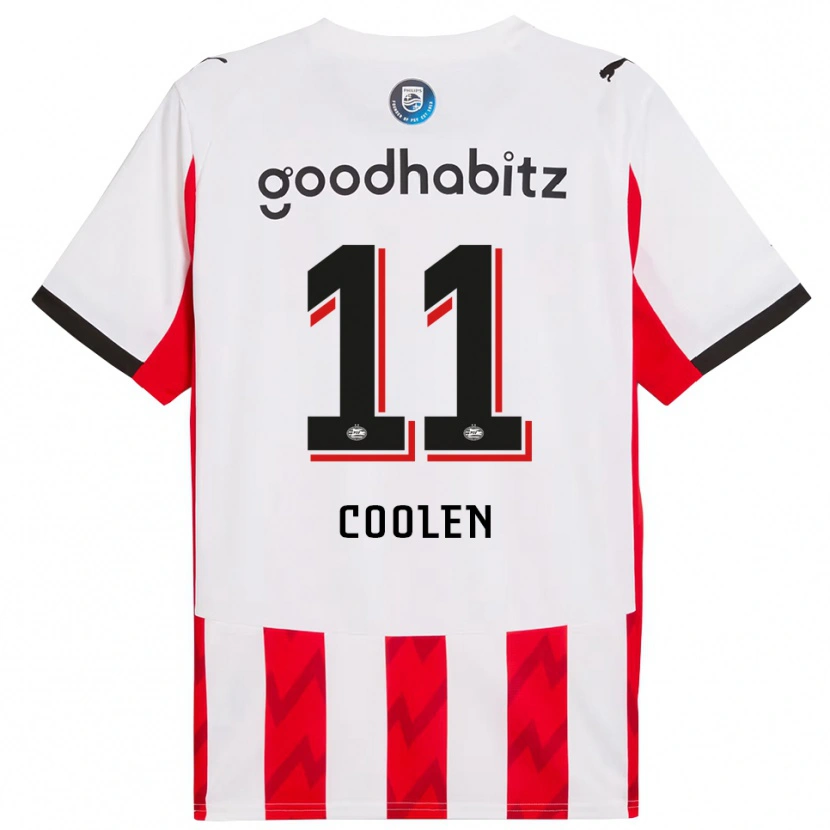 Danxen Dames Nadia Coolen #11 Rood Wit Thuisshirt Thuistenue 2025/26 T-Shirt