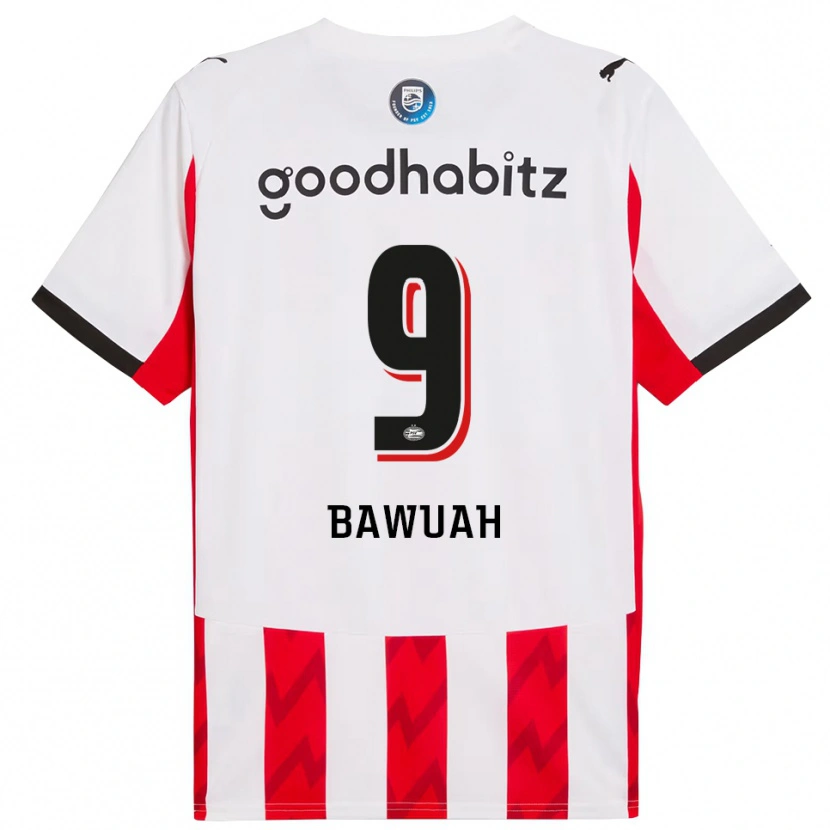 Danxen Dames Jordy Bawuah #9 Rood Wit Thuisshirt Thuistenue 2025/26 T-Shirt
