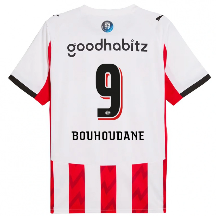 Danxen Dames Sami Bouhoudane #9 Rood Wit Thuisshirt Thuistenue 2025/26 T-Shirt