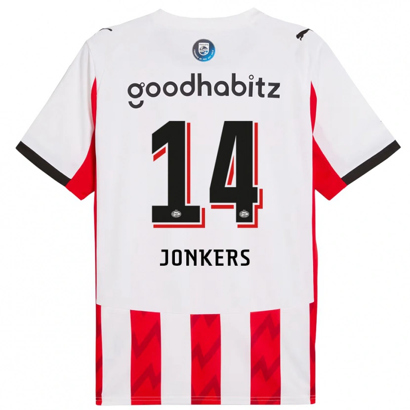 Danxen Dames Brent Jonkers #14 Rood Wit Thuisshirt Thuistenue 2025/26 T-Shirt