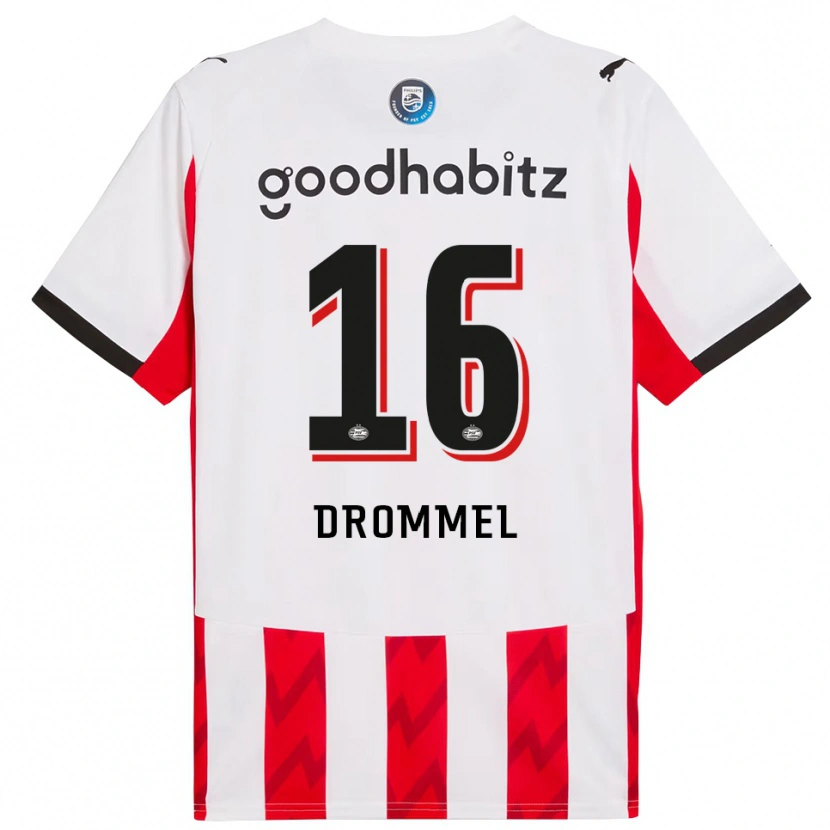 Danxen Dames Joel Drommel #16 Rood Wit Thuisshirt Thuistenue 2025/26 T-Shirt