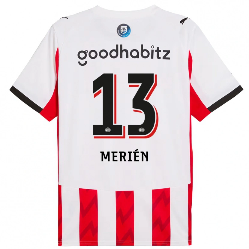 Danxen Dames Fabian Merién #13 Rood Wit Thuisshirt Thuistenue 2025/26 T-Shirt