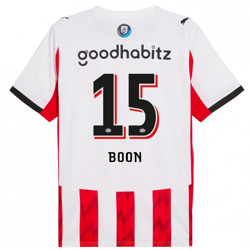 Danxen Dames Rens Boon #15 Rood Wit Thuisshirt Thuistenue 2025/26 T-Shirt