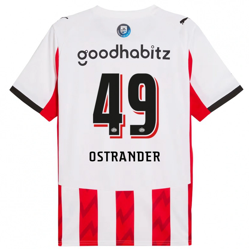Danxen Dames William Ostrander #49 Rood Wit Thuisshirt Thuistenue 2025/26 T-Shirt