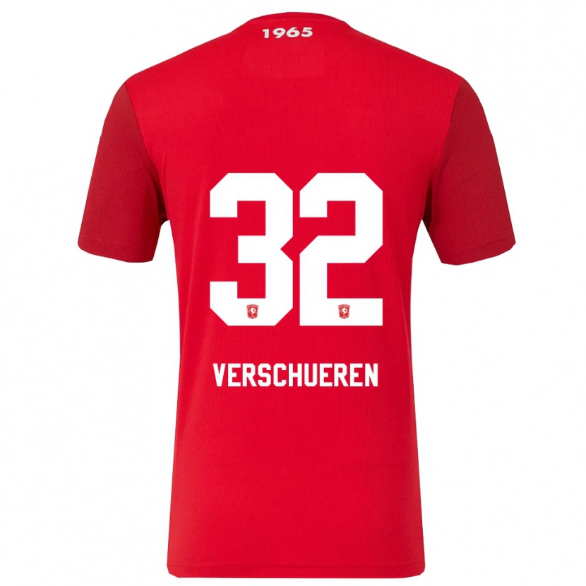 Danxen Dames Arno Verschueren #32 Rood Wit Thuisshirt Thuistenue 2025/26 T-Shirt