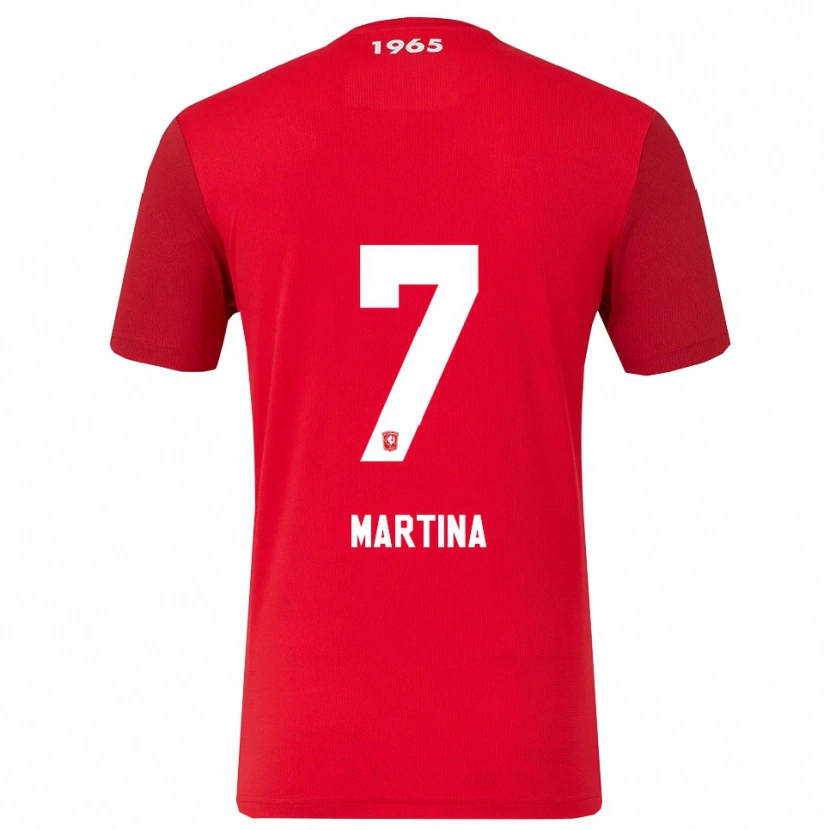 Danxen Dames Shi-Jon Martina #7 Rood Wit Thuisshirt Thuistenue 2025/26 T-Shirt