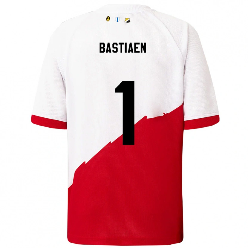 Danxen Dames Femke Bastiaen #1 Wit Rood Thuisshirt Thuistenue 2025/26 T-Shirt
