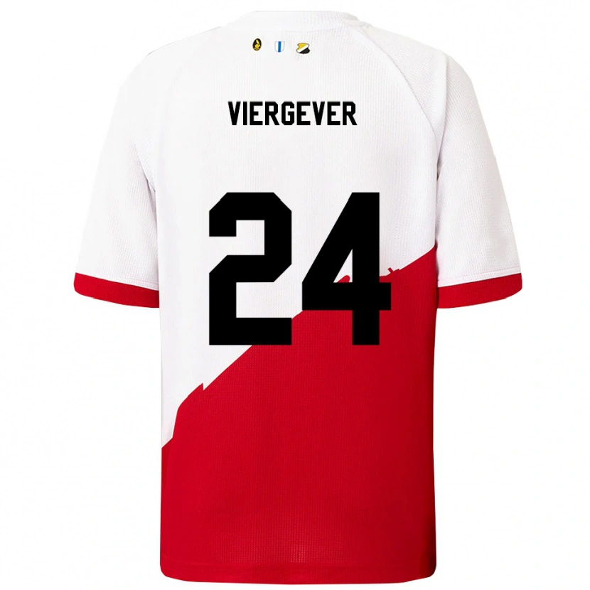 Danxen Dames Nick Viergever #24 Wit Rood Thuisshirt Thuistenue 2025/26 T-Shirt