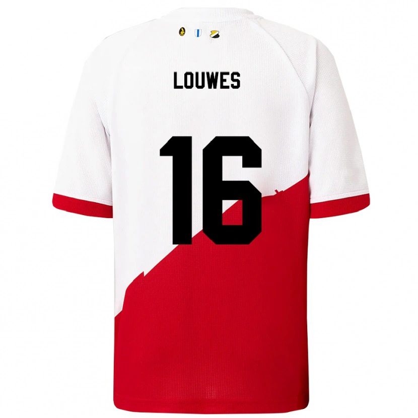 Danxen Dames Puck Louwes #16 Wit Rood Thuisshirt Thuistenue 2025/26 T-Shirt