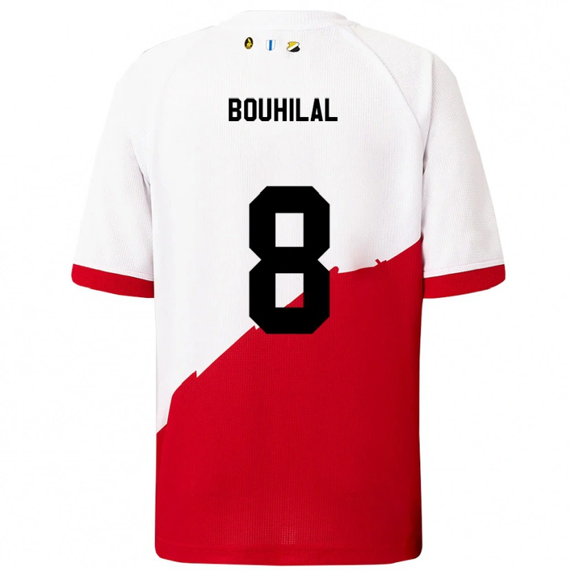Danxen Dames Mohammed Bouhilal #8 Wit Rood Thuisshirt Thuistenue 2025/26 T-Shirt