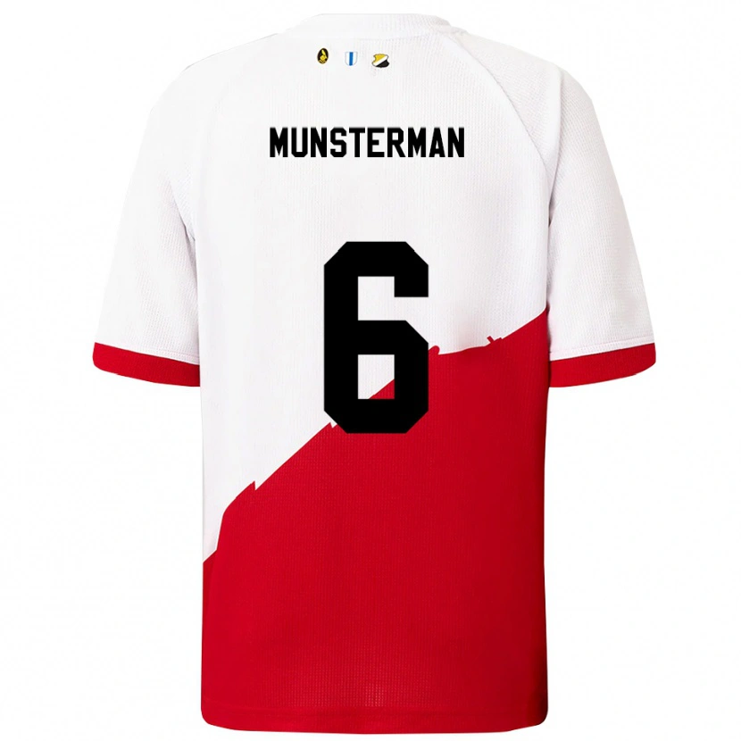 Danxen Dames Marthe Munsterman #6 Wit Rood Thuisshirt Thuistenue 2025/26 T-Shirt
