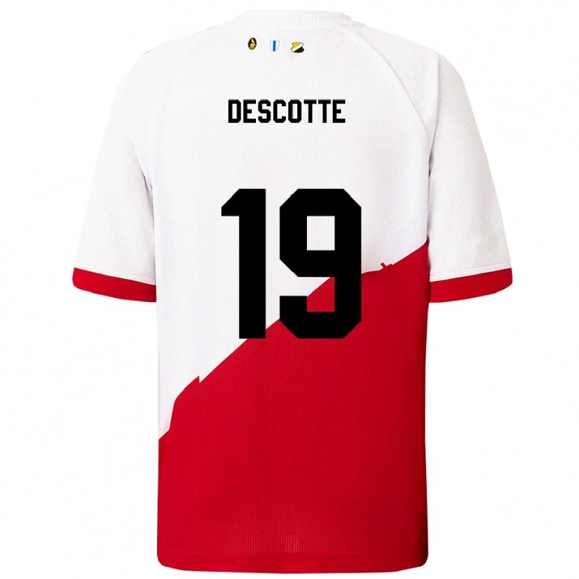 Danxen Dames Anthony Descotte #19 Wit Rood Thuisshirt Thuistenue 2025/26 T-Shirt