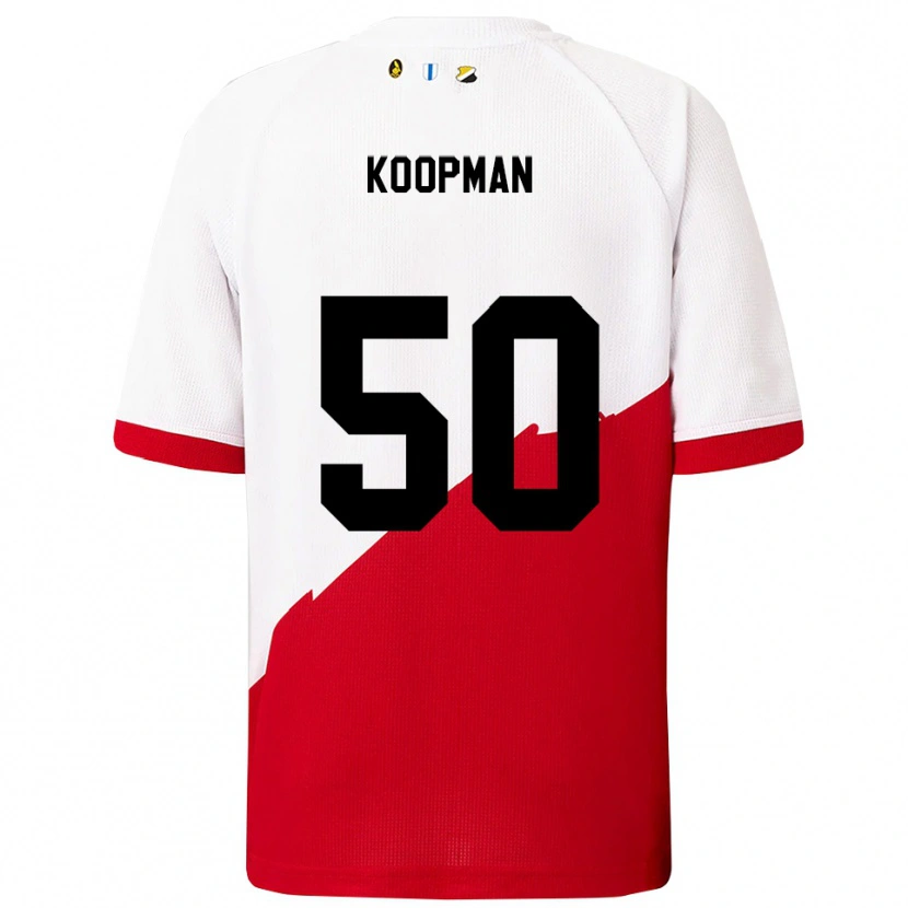 Danxen Dames Kyra Koopman #50 Wit Rood Thuisshirt Thuistenue 2025/26 T-Shirt