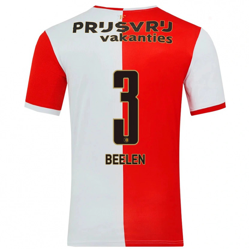 Danxen Dames Thomas Beelen #3 Rood Wit Thuisshirt Thuistenue 2025/26 T-Shirt