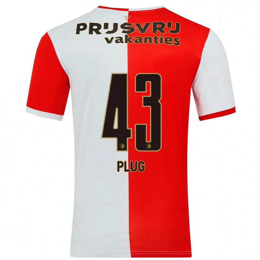 Danxen Dames Jan Plug #43 Rood Wit Thuisshirt Thuistenue 2025/26 T-Shirt