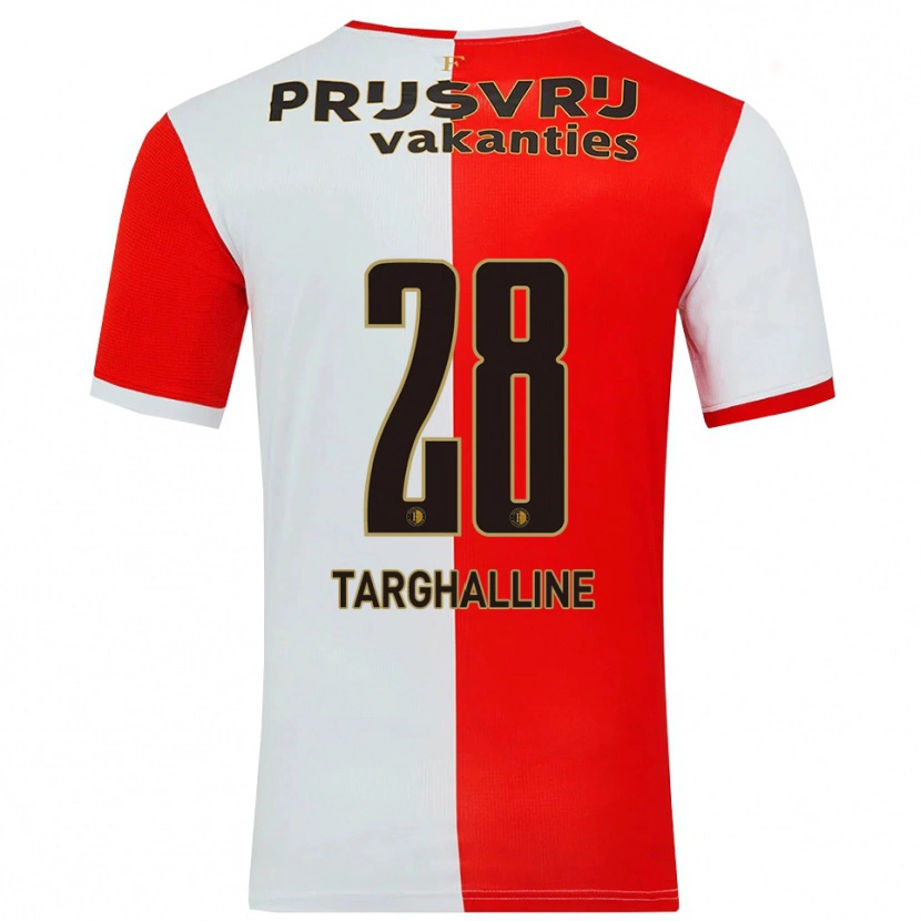 Danxen Dames Oussama Targhalline #28 Rood Wit Thuisshirt Thuistenue 2025/26 T-Shirt