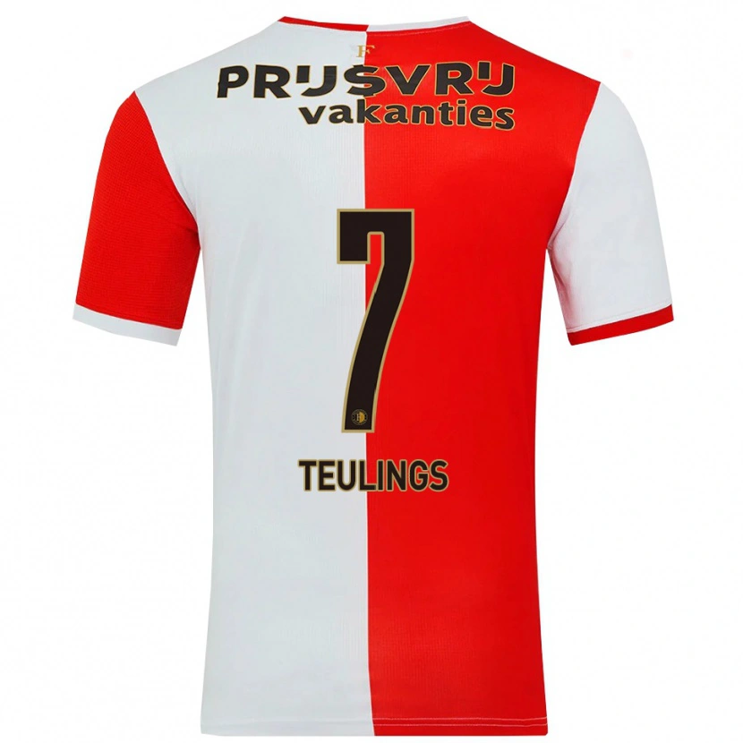 Danxen Dames Jarne Teulings #7 Rood Wit Thuisshirt Thuistenue 2025/26 T-Shirt
