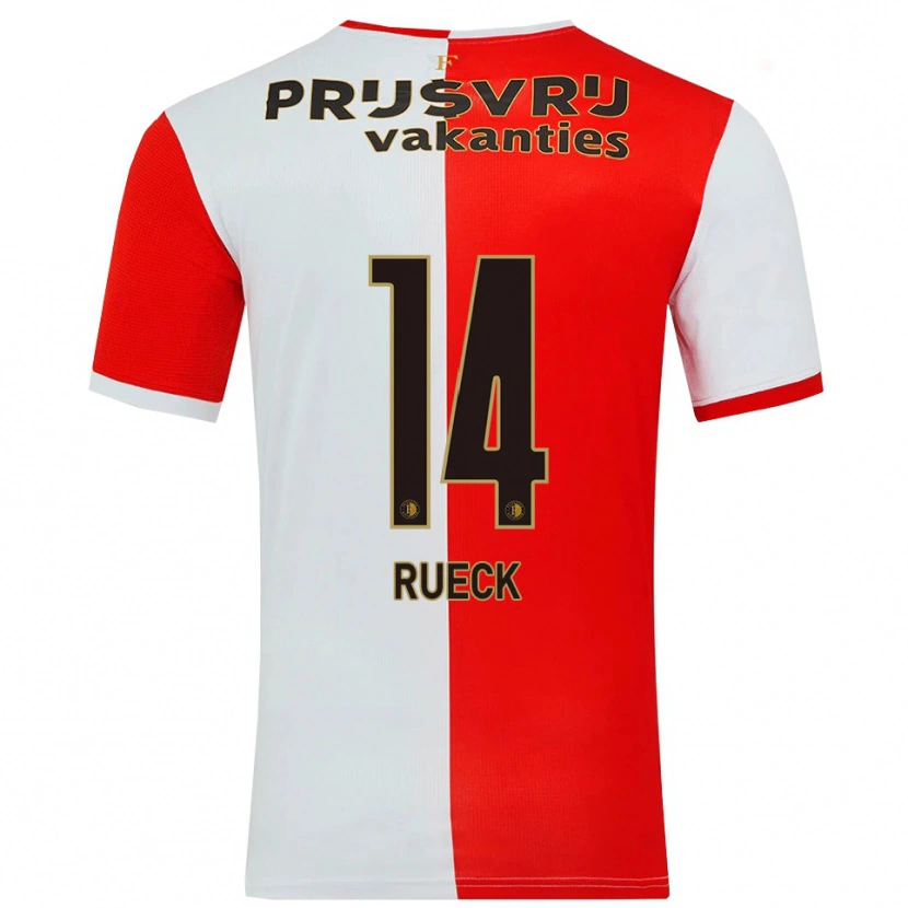 Danxen Dames Nicky Rueck #14 Rood Wit Thuisshirt Thuistenue 2025/26 T-Shirt