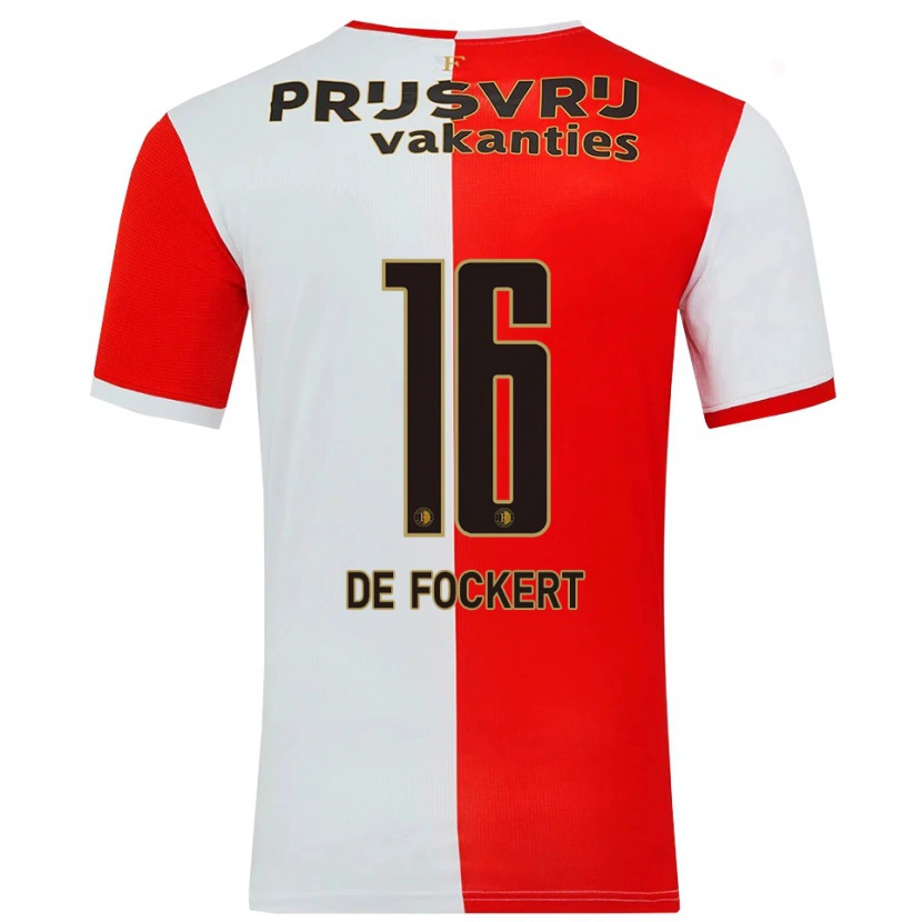 Danxen Dames Maarten De Fockert #16 Rood Wit Thuisshirt Thuistenue 2025/26 T-Shirt