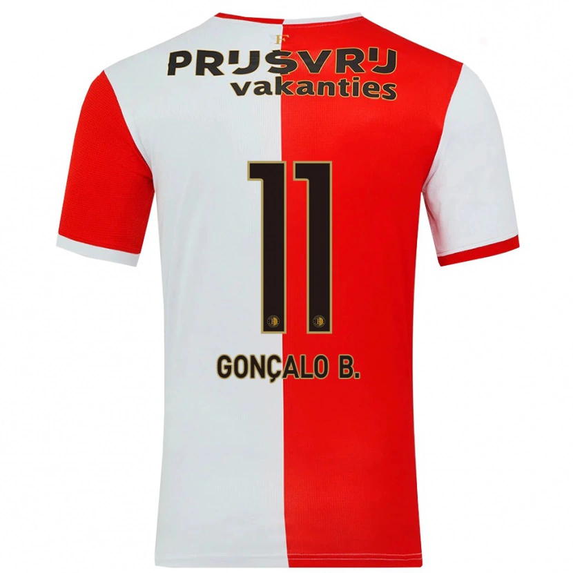 Danxen Dames Gonçalo Borges #11 Rood Wit Thuisshirt Thuistenue 2025/26 T-Shirt