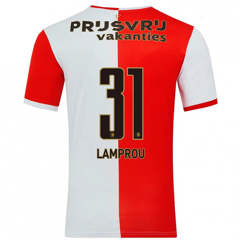 Danxen Dames Kostas Lamprou #31 Rood Wit Thuisshirt Thuistenue 2025/26 T-Shirt