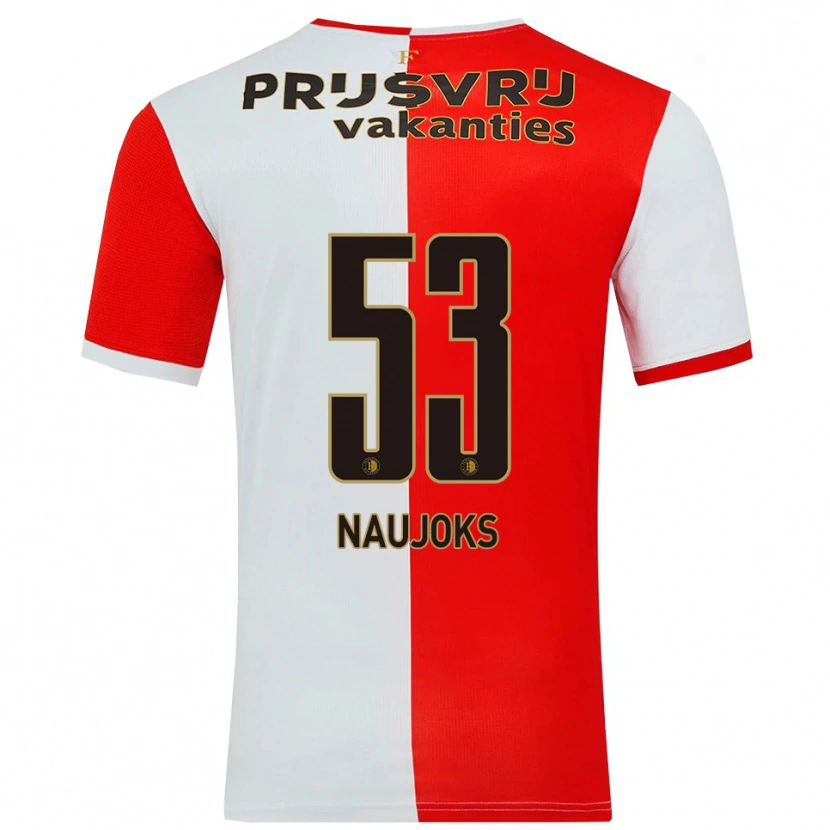 Danxen Dames Noah Naujoks #53 Rood Wit Thuisshirt Thuistenue 2025/26 T-Shirt