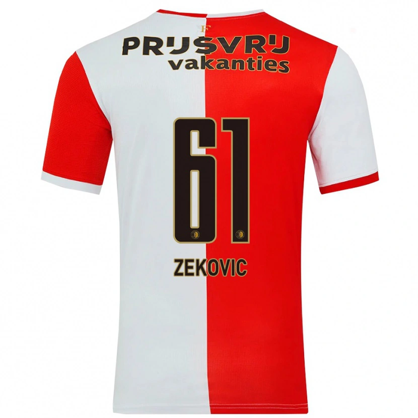 Danxen Dames Aleks Zekovic #61 Rood Wit Thuisshirt Thuistenue 2025/26 T-Shirt