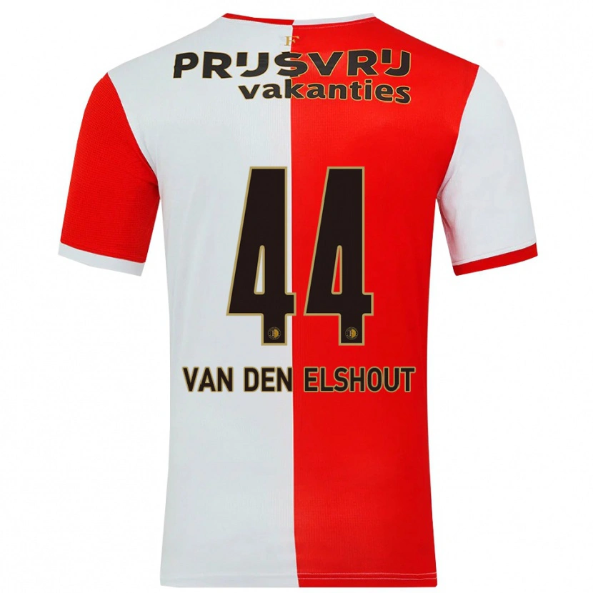 Danxen Dames Tobias Van Den Elshout #44 Rood Wit Thuisshirt Thuistenue 2025/26 T-Shirt