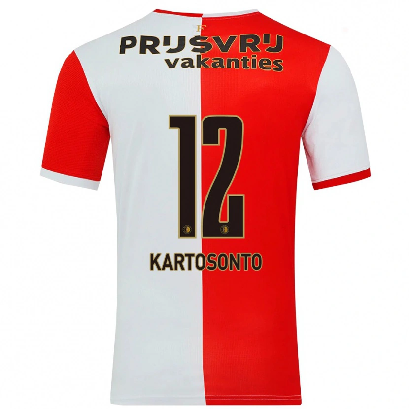 Danxen Dames Sirano Kartosonto #12 Rood Wit Thuisshirt Thuistenue 2025/26 T-Shirt