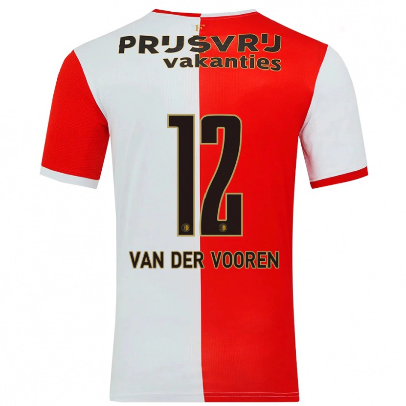 Danxen Dames Remy Van Der Vooren #12 Rood Wit Thuisshirt Thuistenue 2025/26 T-Shirt
