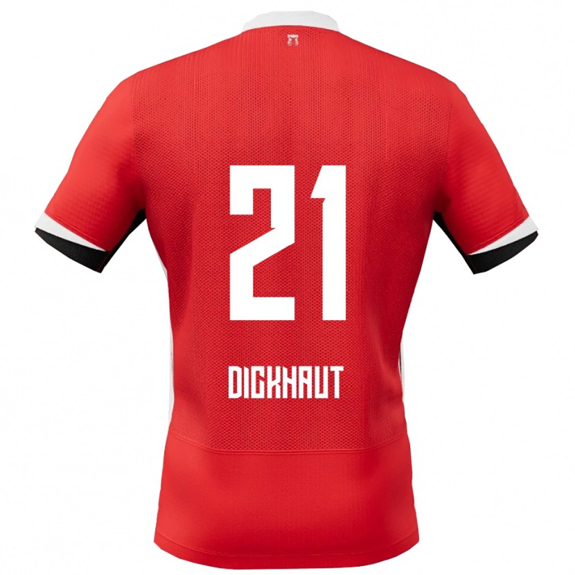 Danxen Dames Damian Dickhaut #21 Rood Wit Thuisshirt Thuistenue 2025/26 T-Shirt