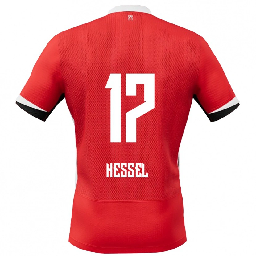 Danxen Dames Hessel De Wit #17 Rood Wit Thuisshirt Thuistenue 2025/26 T-Shirt