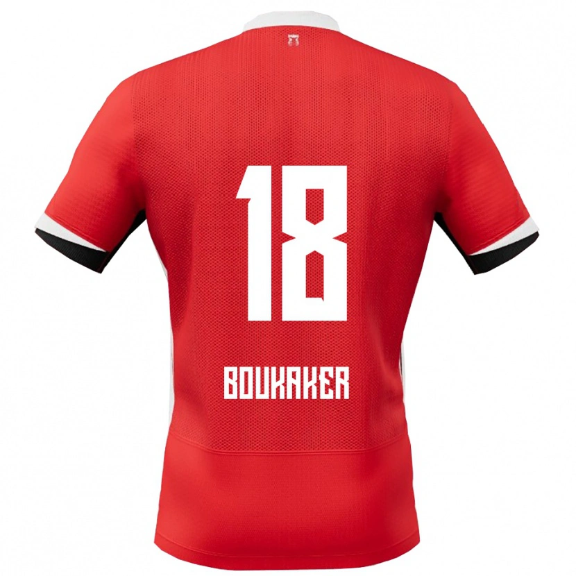 Danxen Dames Romaissa Boukaker #18 Rood Wit Thuisshirt Thuistenue 2025/26 T-Shirt