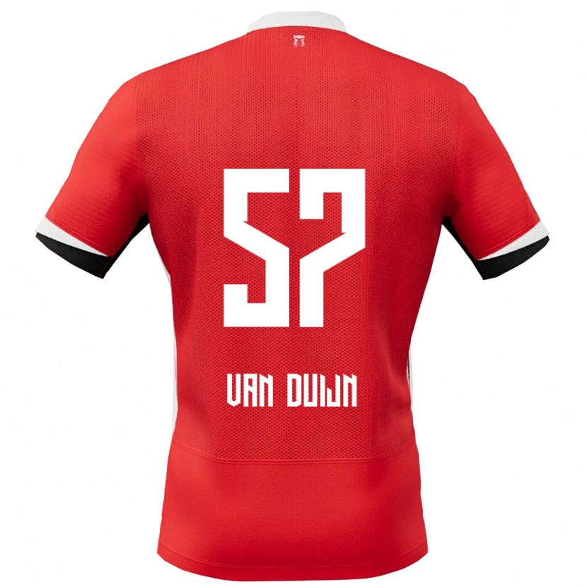 Danxen Dames Sem Van Duijn #57 Rood Wit Thuisshirt Thuistenue 2025/26 T-Shirt