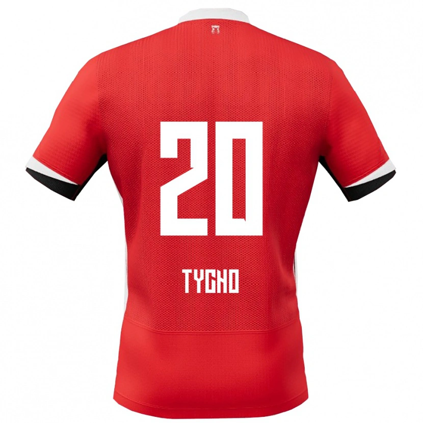 Danxen Dames Tycho De Wit #20 Rood Wit Thuisshirt Thuistenue 2025/26 T-Shirt