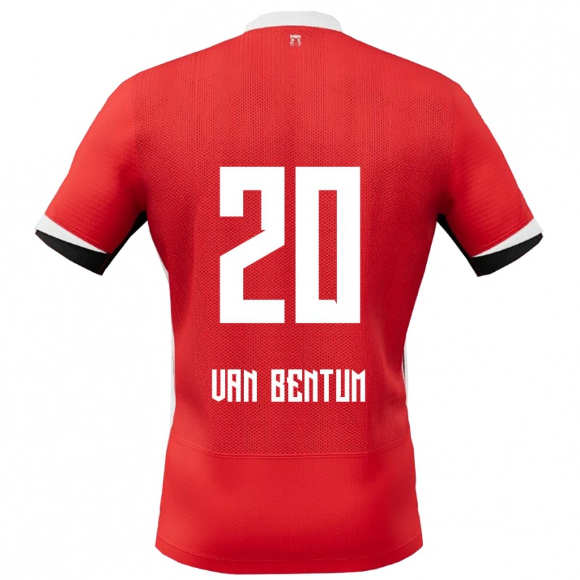 Danxen Dames Mirte Van Bentum #20 Rood Wit Thuisshirt Thuistenue 2025/26 T-Shirt