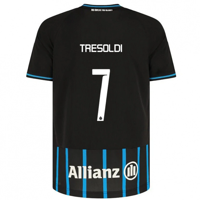 Danxen Dames Nicolò Tresoldi #7 Zwart Blauw Thuisshirt Thuistenue 2025/26 T-Shirt