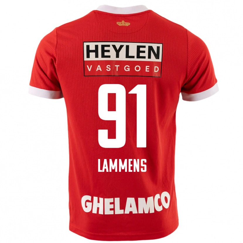 Danxen Dames Senne Lammens #91 Rood Wit Thuisshirt Thuistenue 2025/26 T-Shirt