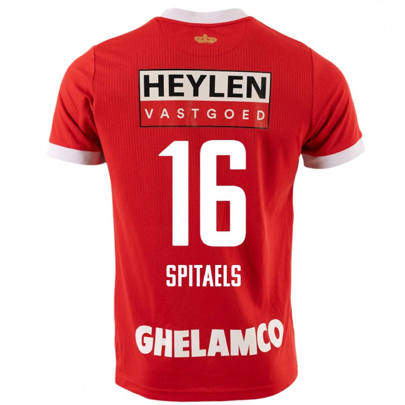 Danxen Dames Nathan Spitaels #16 Rood Wit Thuisshirt Thuistenue 2025/26 T-Shirt