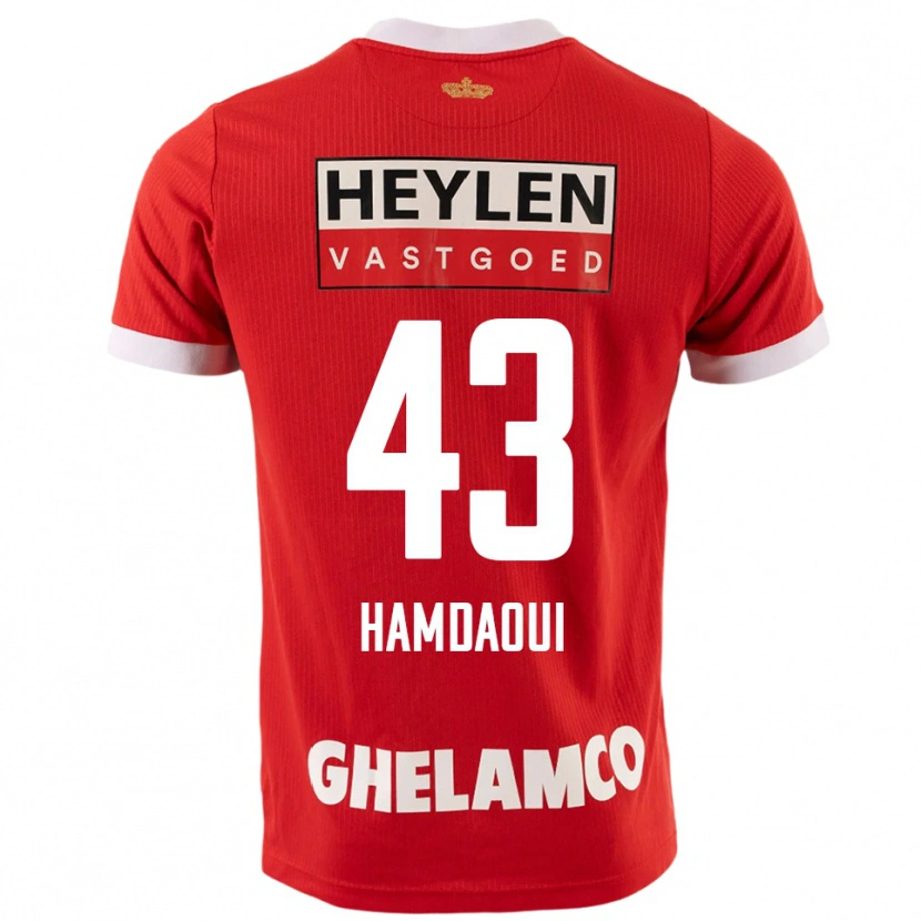 Danxen Dames Youssef Hamdaoui #43 Rood Wit Thuisshirt Thuistenue 2025/26 T-Shirt