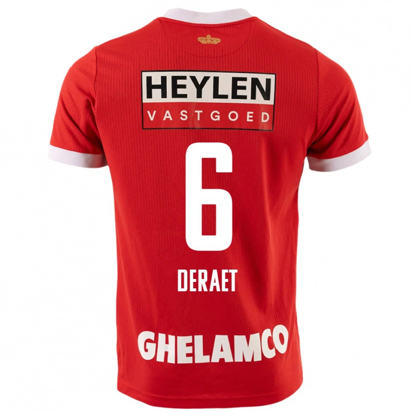 Danxen Dames Xavi Deraet #6 Rood Wit Thuisshirt Thuistenue 2025/26 T-Shirt