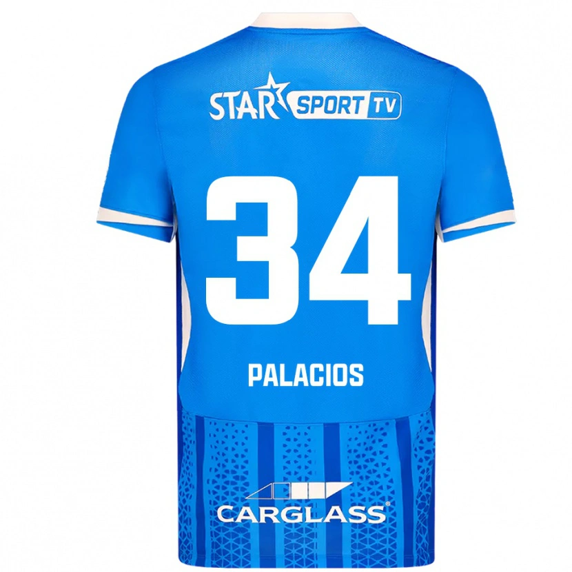Danxen Dames Adrián Palacios #34 Blauw Wit Thuisshirt Thuistenue 2025/26 T-Shirt