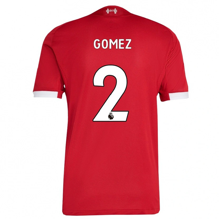 Danxen Dames Joe Gomez #2 Rood Wit Thuisshirt Thuistenue 2025/26 T-Shirt