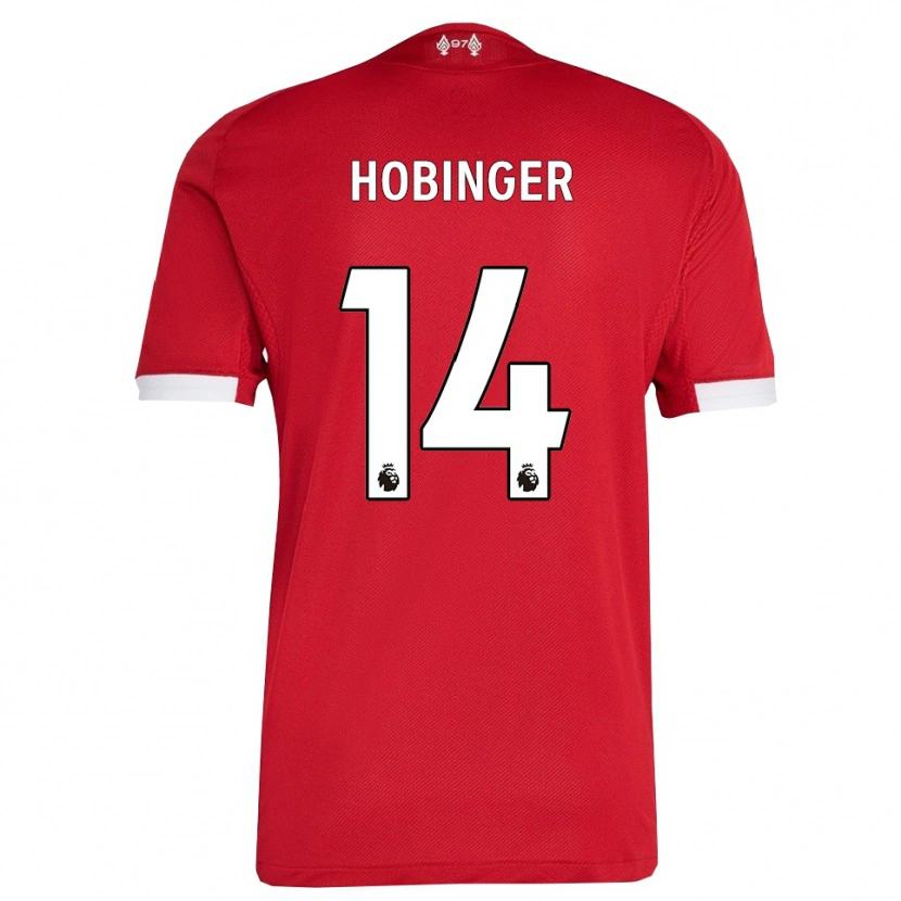 Danxen Dames Marie Höbinger #14 Rood Wit Thuisshirt Thuistenue 2025/26 T-Shirt