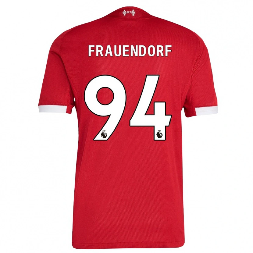 Danxen Dames Melkamu Frauendorf #94 Rood Wit Thuisshirt Thuistenue 2025/26 T-Shirt