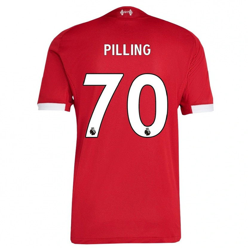 Danxen Dames Tommy Pilling #70 Rood Wit Thuisshirt Thuistenue 2025/26 T-Shirt